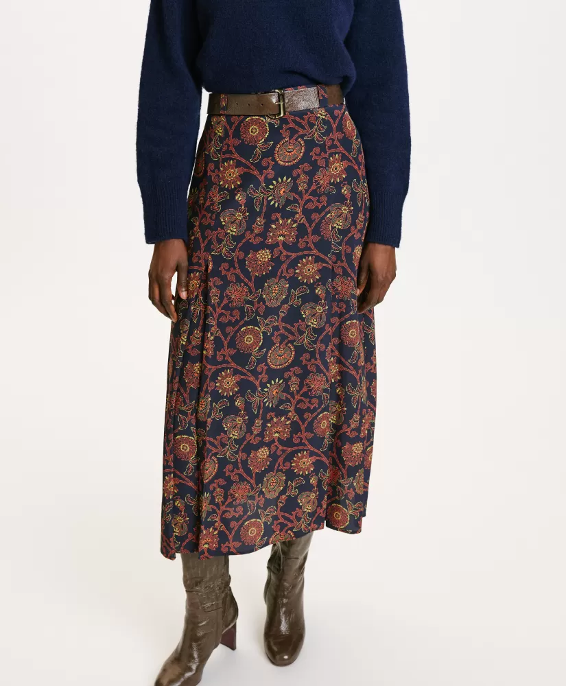 GONNA TAKUMA IN CREPE DE CHINE STAMPATO--Momoni Fashion