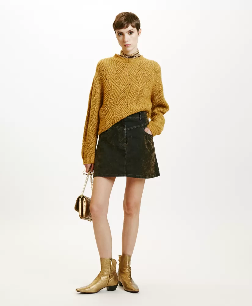 GONNA TEMPURA IN DENIM FLOCK-VERDE MILITARE-Momoni Best