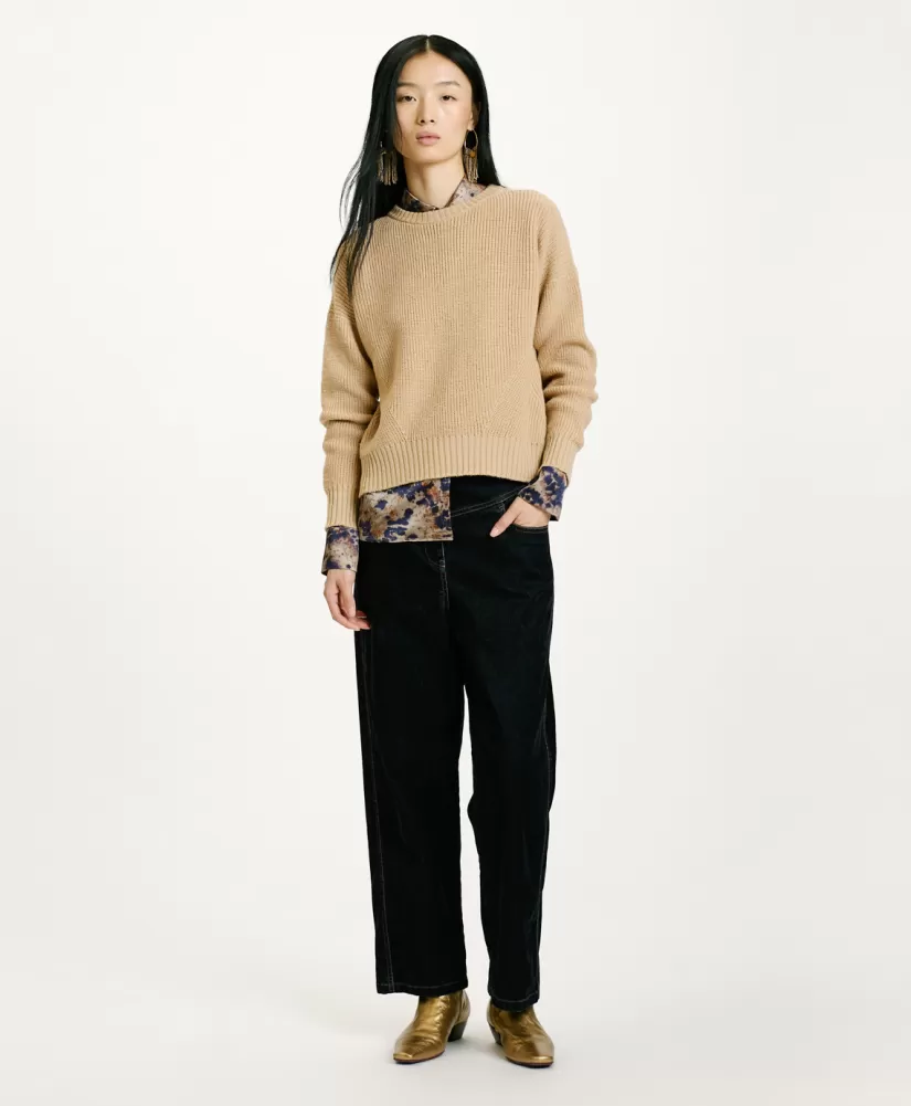 MAGLIA AKI A COSTE IN LANA MERINOS--Momoni Best