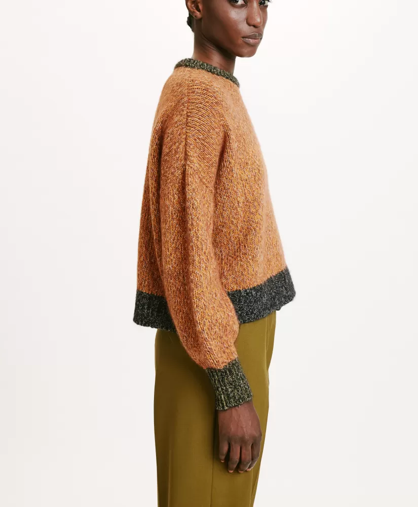 MAGLIA HEBI MOULINE COLOR BLOCK-MULTICOLORE ARANCIONE-Momoni Best