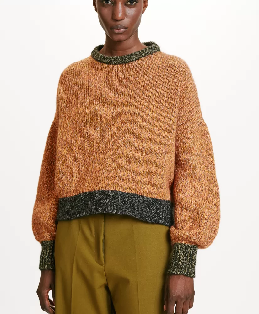 MAGLIA HEBI MOULINE COLOR BLOCK-MULTICOLORE ARANCIONE-Momoni Best