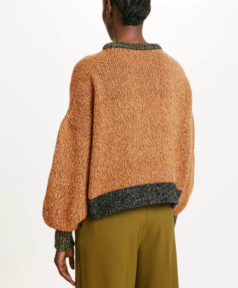 MAGLIA HEBI MOULINE COLOR BLOCK-MULTICOLORE ARANCIONE-Momoni Best