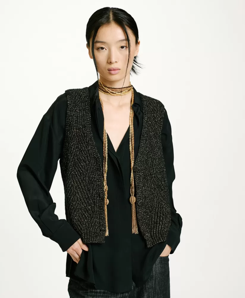 MAGLIA HIDARI PUNTO PIZZO LUREX--Momoni Sale