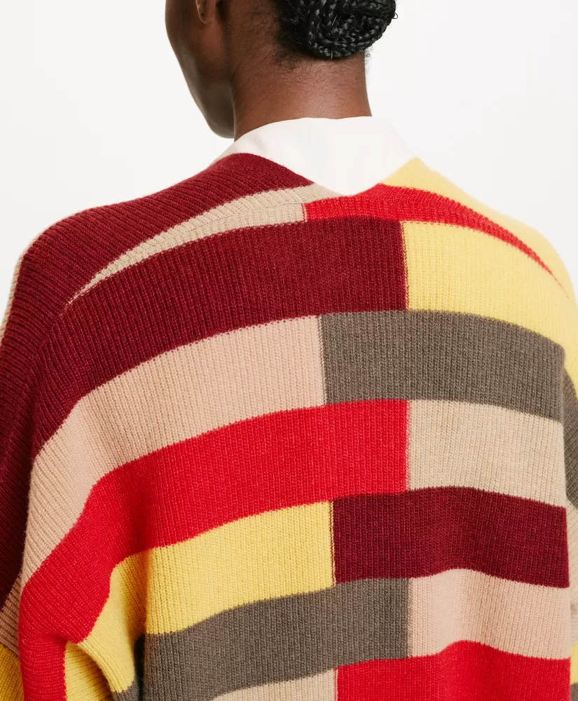 MAGLIA HOKKAIDO RIGATA MULTICOLOR-ROSSO MULTICOLORE-Momoni Shop