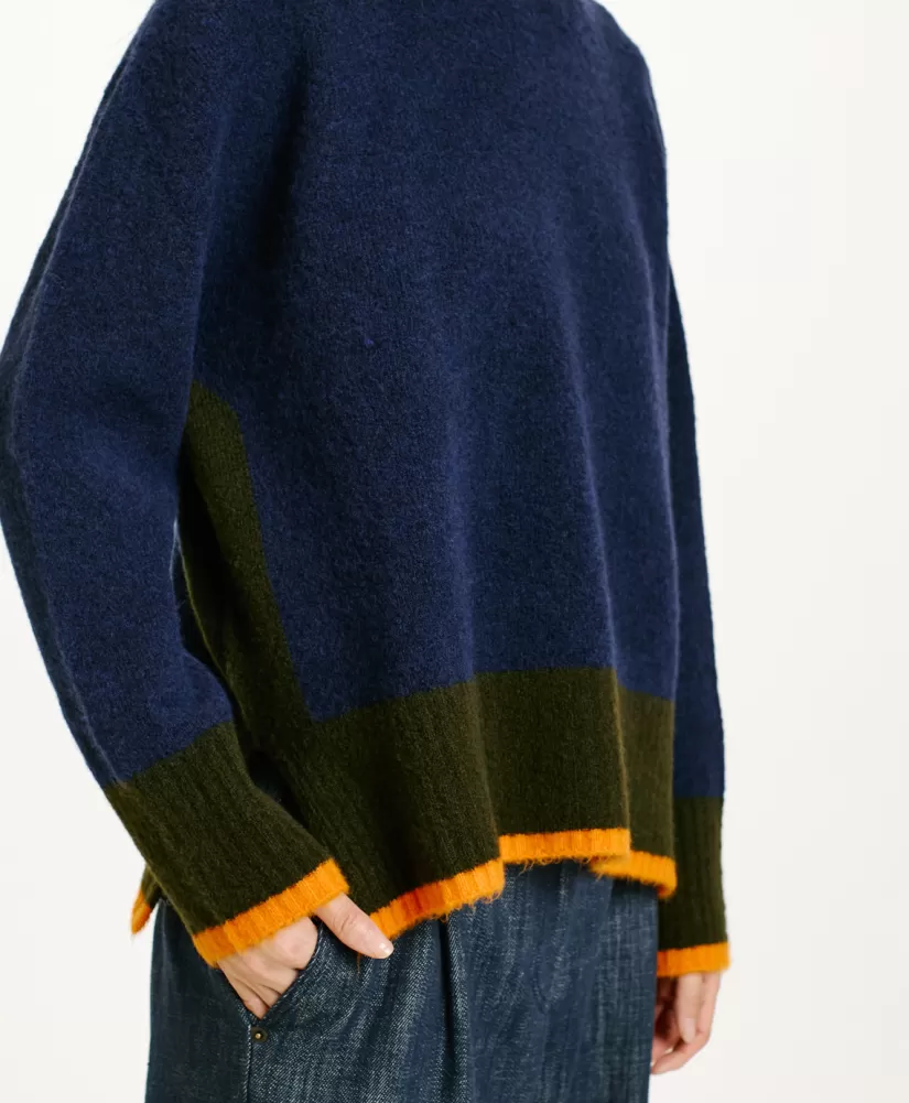 MAGLIA INU EFFETTO FELPA COLOR BLOCK--Momoni Cheap