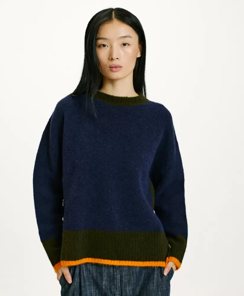 MAGLIA INU EFFETTO FELPA COLOR BLOCK--Momoni Cheap