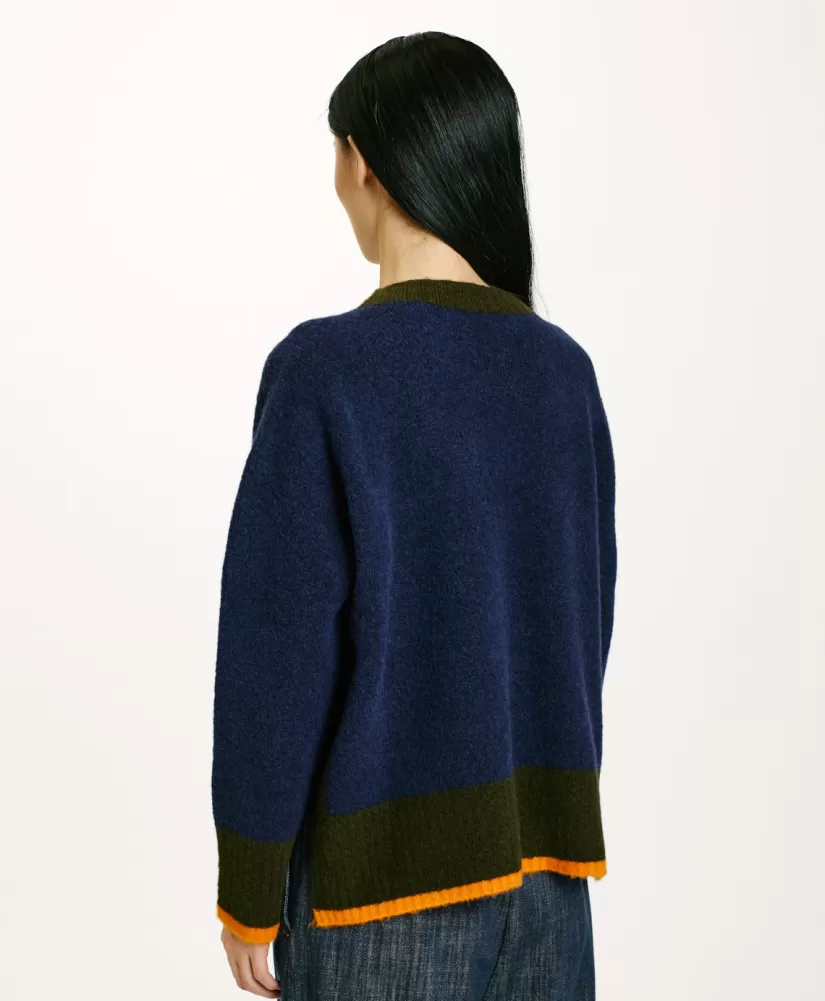 MAGLIA INU EFFETTO FELPA COLOR BLOCK--Momoni Cheap