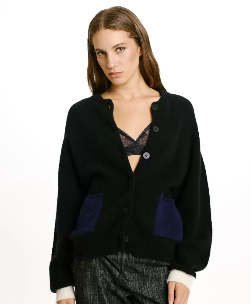MAGLIA KAERU EFFETTO FELPA COLOR BLOCK--Momoni Cheap