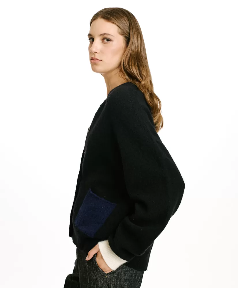 MAGLIA KAERU EFFETTO FELPA COLOR BLOCK--Momoni Cheap