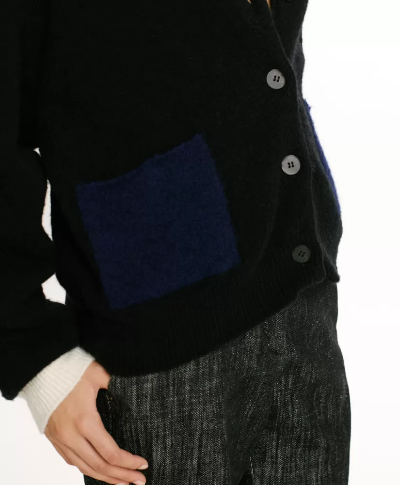 MAGLIA KAERU EFFETTO FELPA COLOR BLOCK--Momoni Cheap