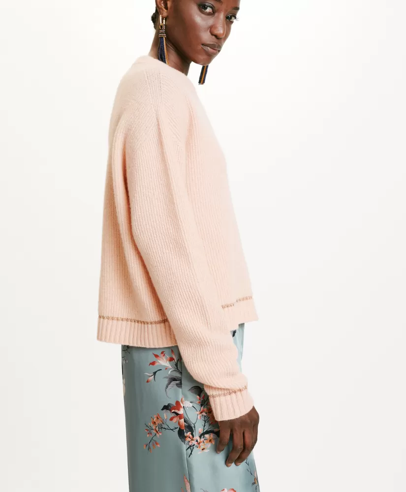 MAGLIA KARASU PUNTO PANNOCCHIA STRETCH-ROSA ANTICO-Momoni Cheap