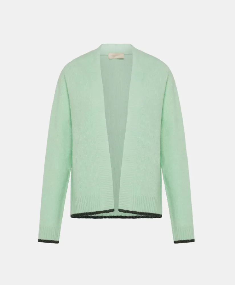 MAGLIA KINU PUNTO PANNOCCHIA STRETCH-VERDE ACQUA-Momoni Cheap