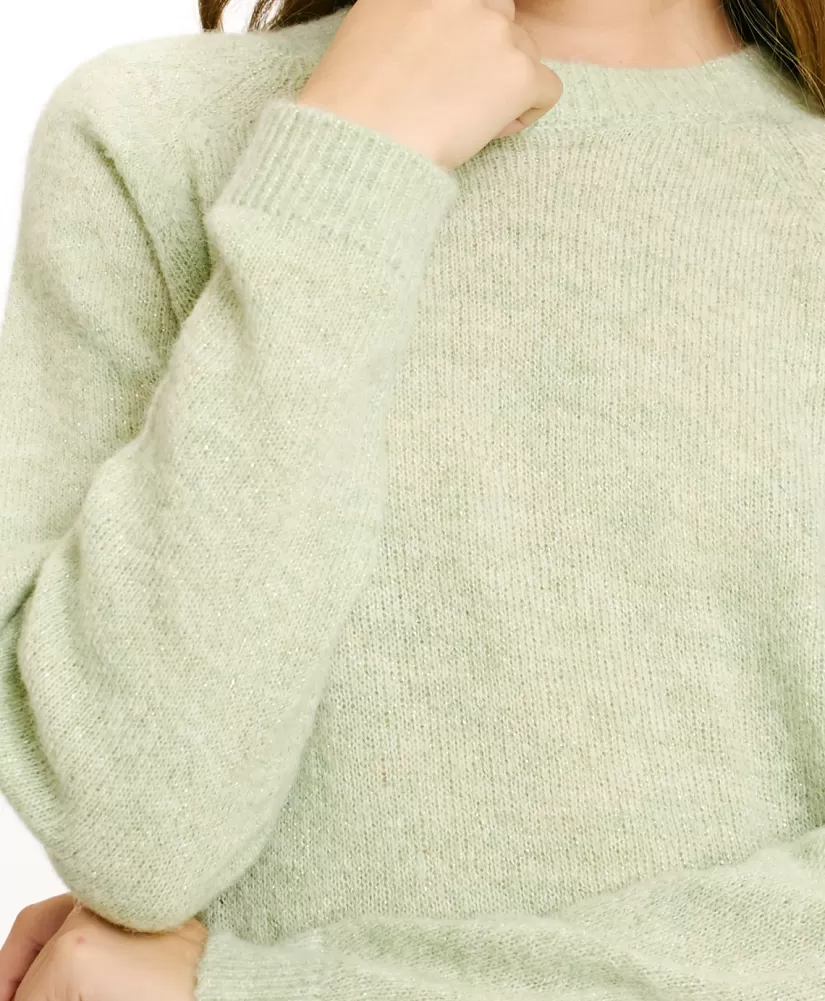MAGLIA KYO IN MOHAIR MISTO LUREX-VERDE ACIDO-Momoni Outlet