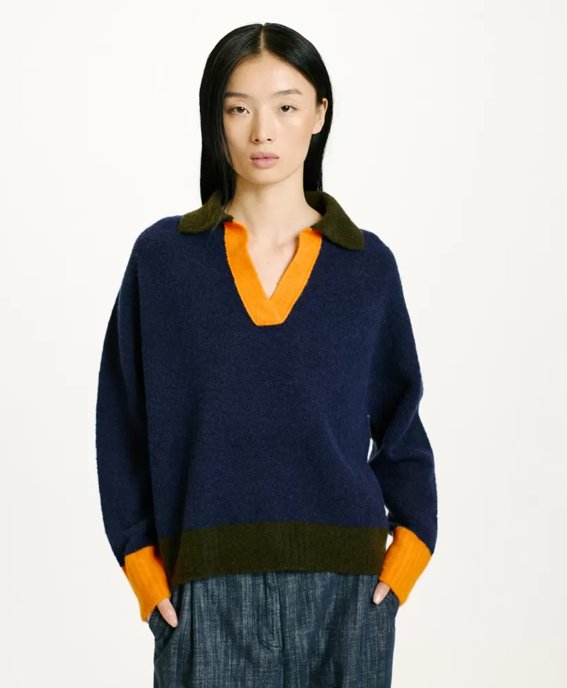 MAGLIA NEBBIOLO EFFETTO FELPA COLOR BLOCK--Momoni Shop