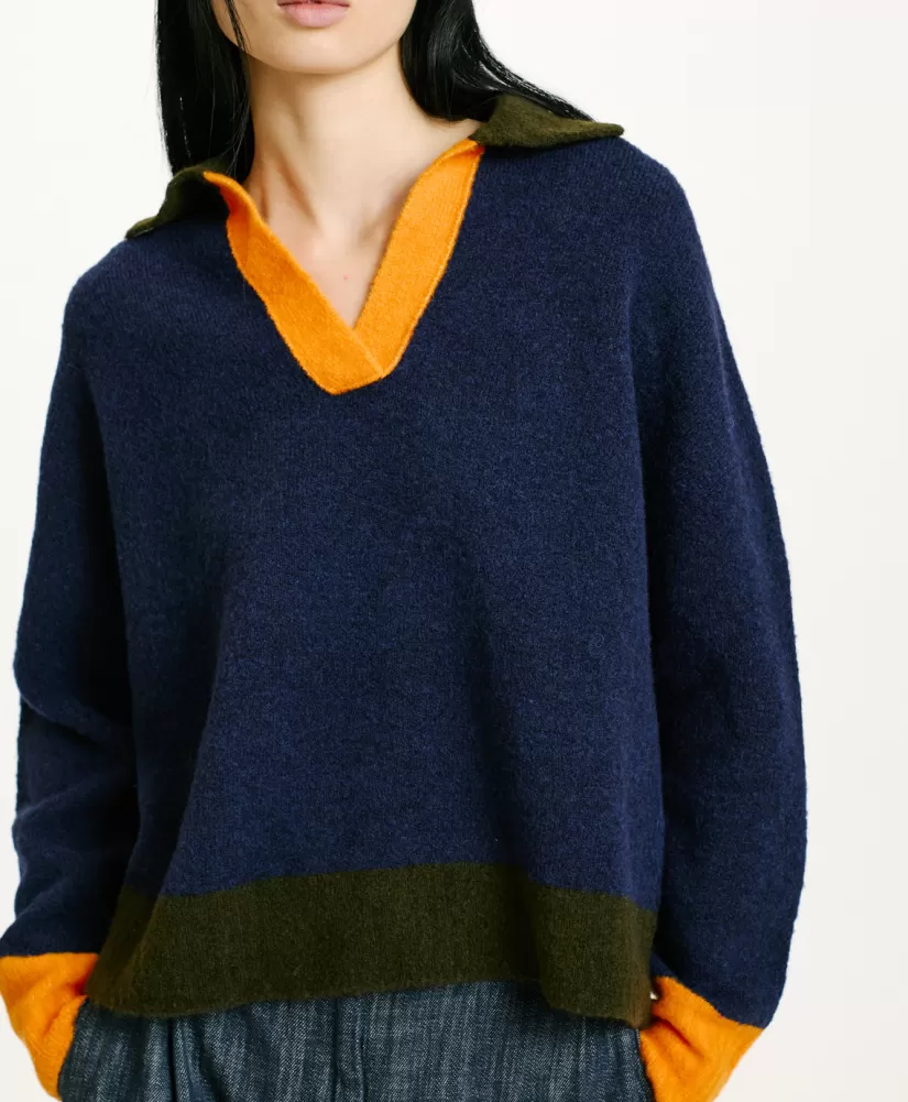 MAGLIA NEBBIOLO EFFETTO FELPA COLOR BLOCK--Momoni Shop