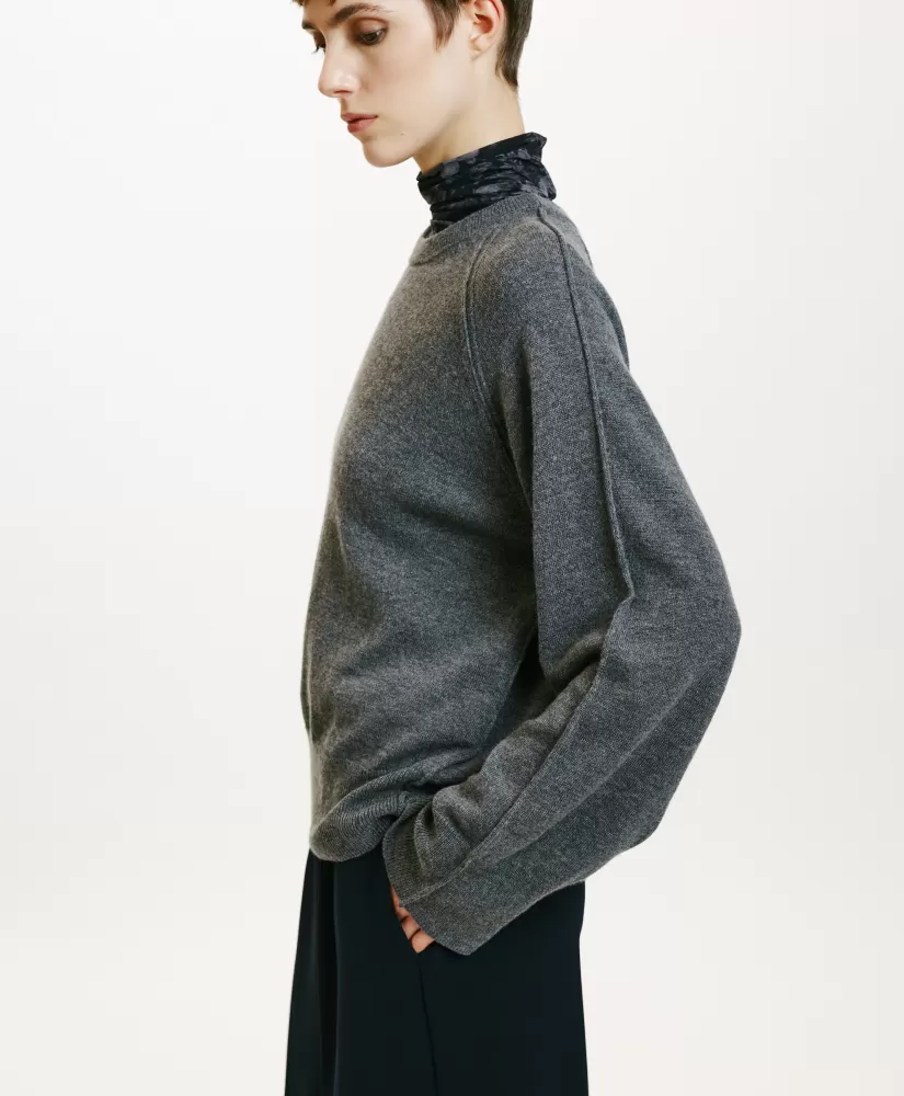 MAGLIA ODINO IN LANA MERINO CACHEMIRE--Momoni Sale