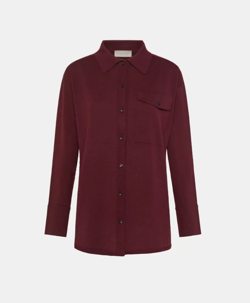 MAGLIA OKAMI IN LANA MERINOS-MOSTO D'UVA-Momoni Online