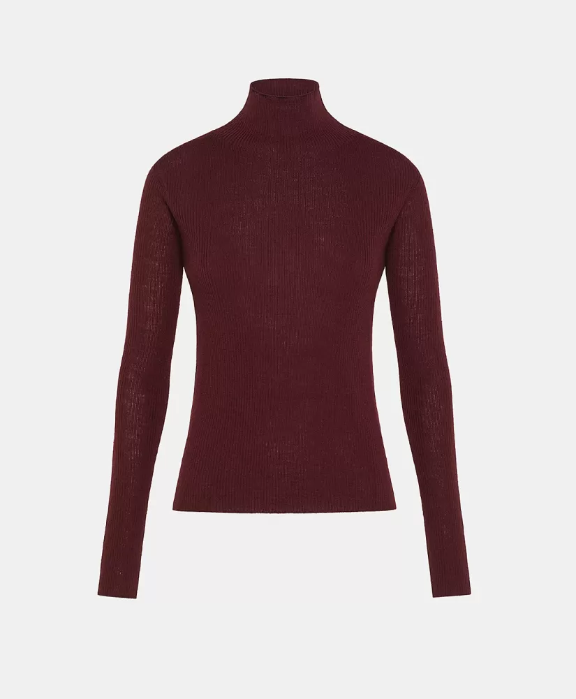 MAGLIA TORA IN LANA MERINOS-MOSTO D'UVA-Momoni Cheap