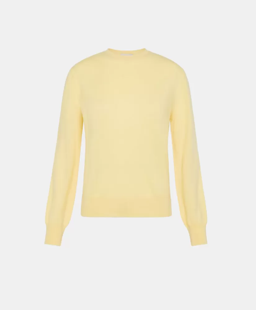 MAGLIA WASHI IN CACHEMIRE-GIALLO PALLIDO-Momoni Flash Sale