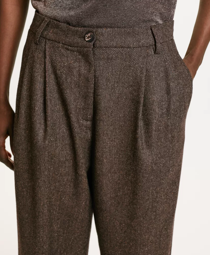 PANTALONI ADAM IN CHEVRON MISTO LANA BICOLOR--Momoni Fashion