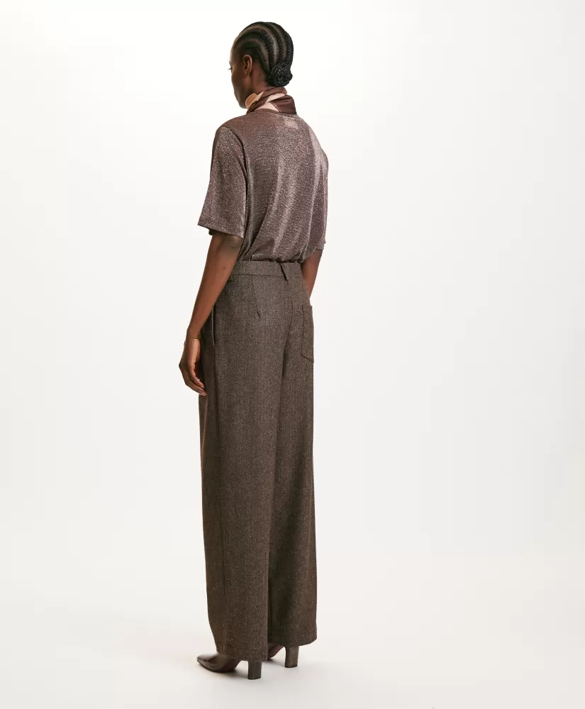 PANTALONI ADAM IN CHEVRON MISTO LANA BICOLOR--Momoni Fashion