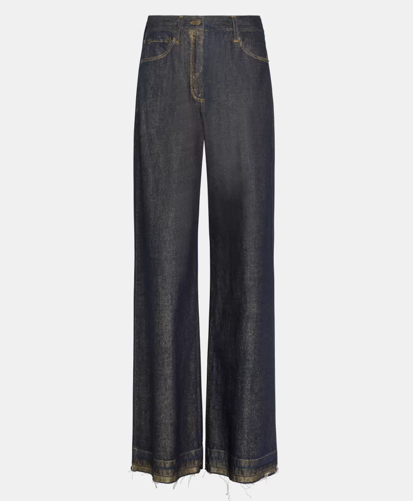 PANTALONI AOKI IN DENIM LAMINATO--Momoni Discount