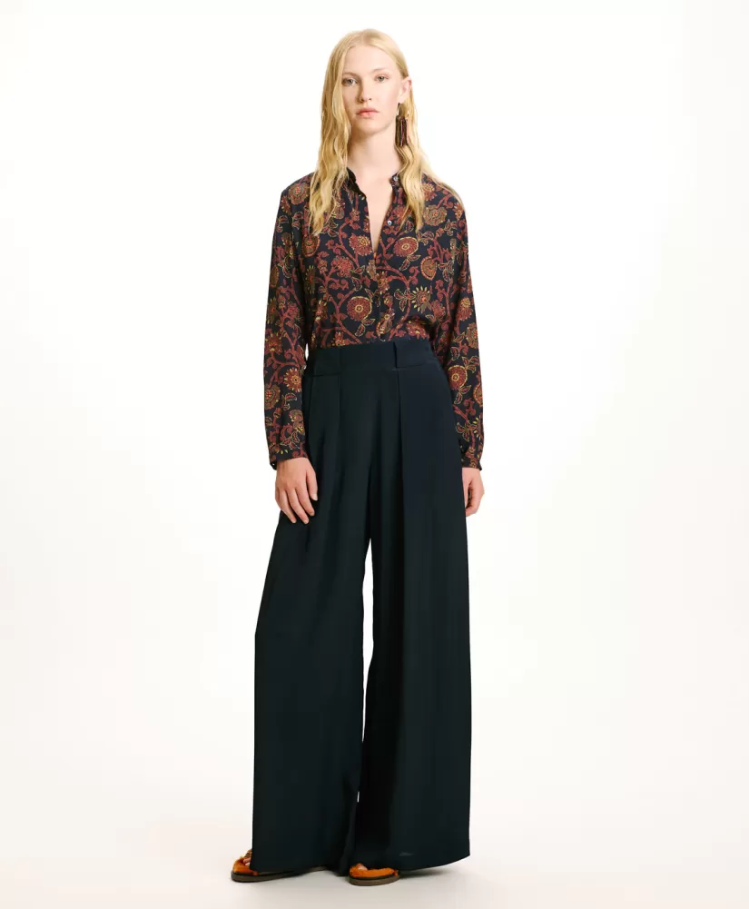 PANTALONI ASPEN IN ACETATO/SETA UNITO--Momoni Shop