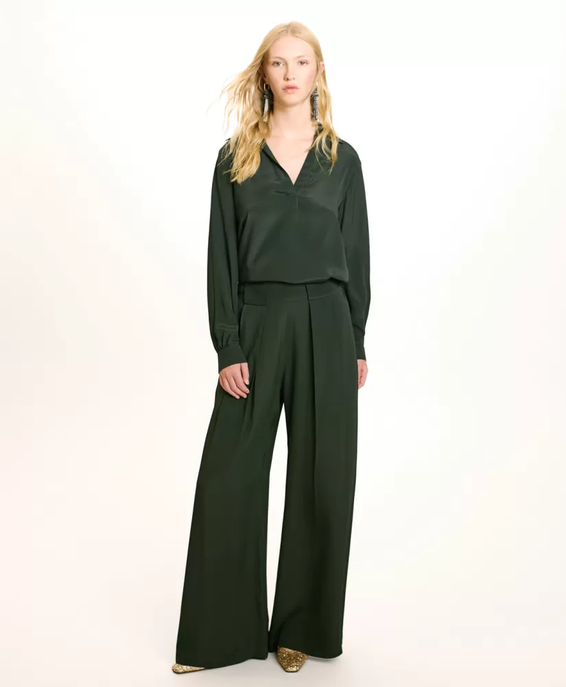 PANTALONI ASPEN IN ACETATO/SETA UNITO--Momoni Outlet