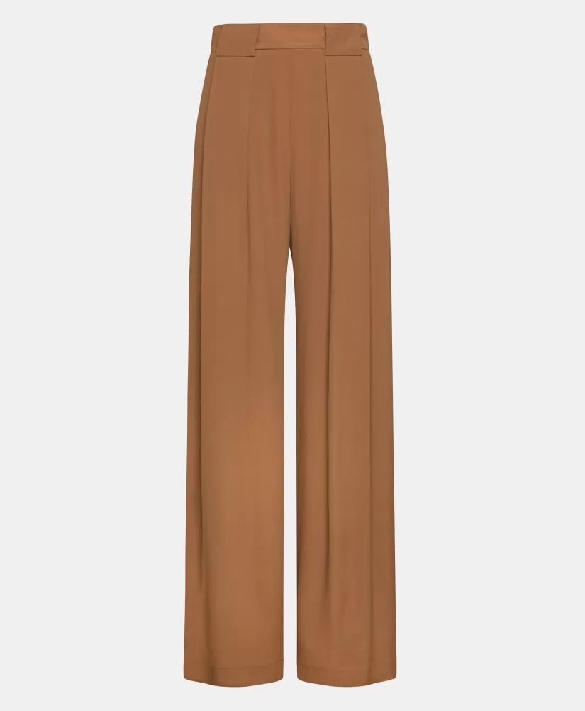 PANTALONI ASPEN IN ACETATO/SETA UNITO--Momoni Outlet