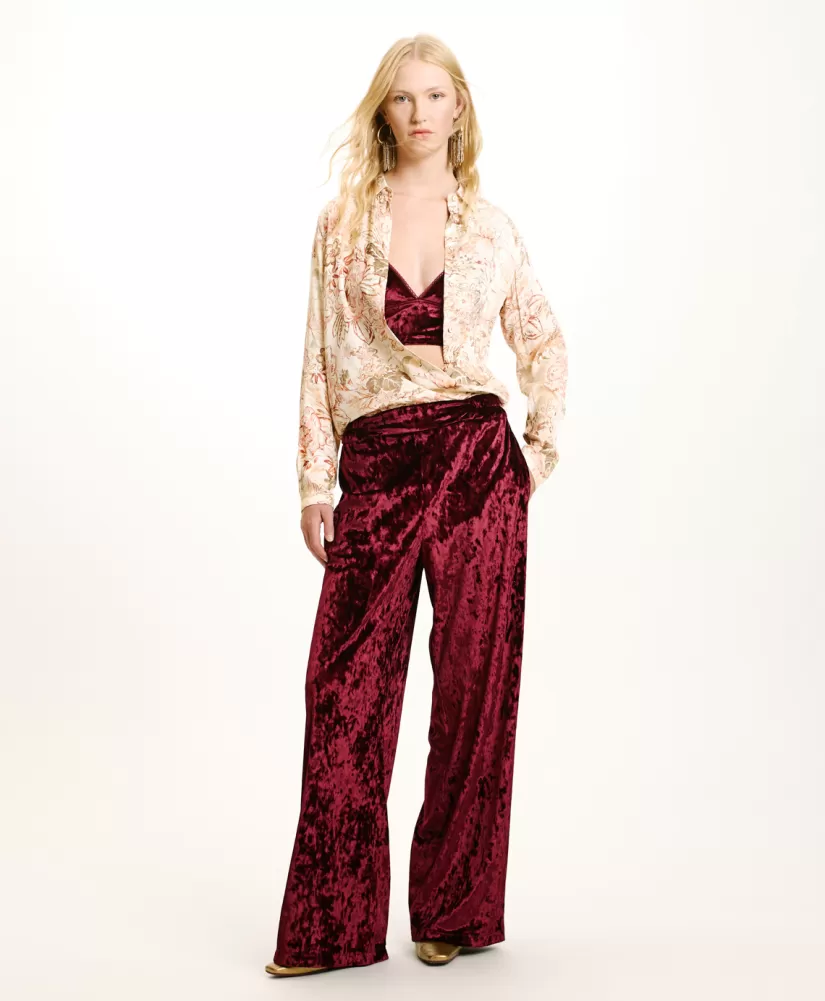 PANTALONI BACCARAT IN VELLUTO STRETCH --Momoni Sale