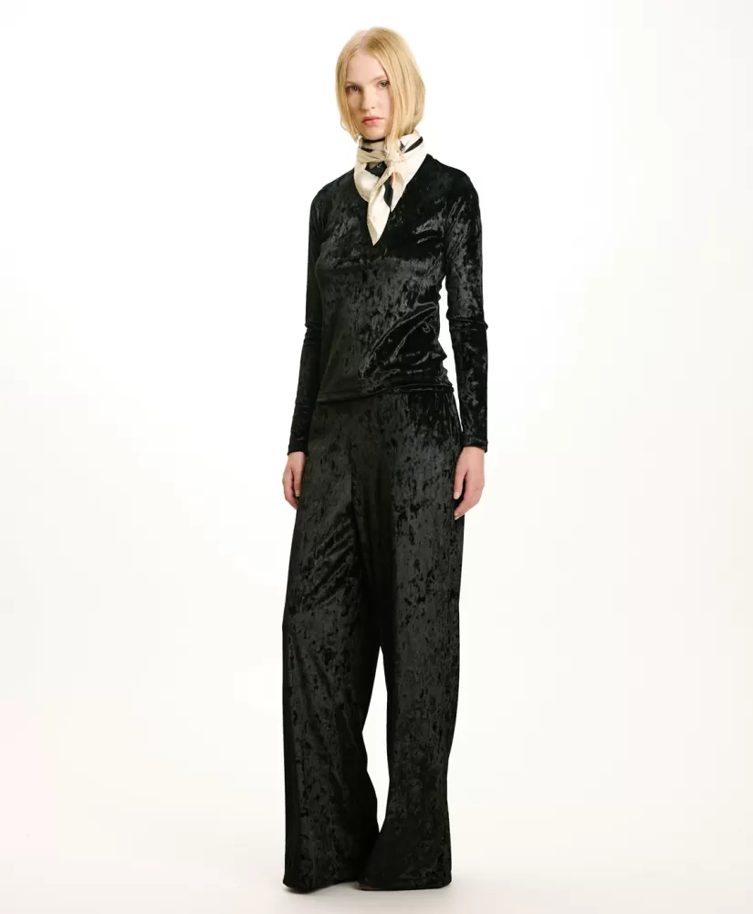 PANTALONI BACCARAT IN VELLUTO STRETCH --Momoni Fashion