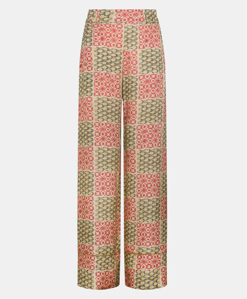 PANTALONI DAIKI IN VISCOSA JACQUARD STAMPATA--Momoni Shop