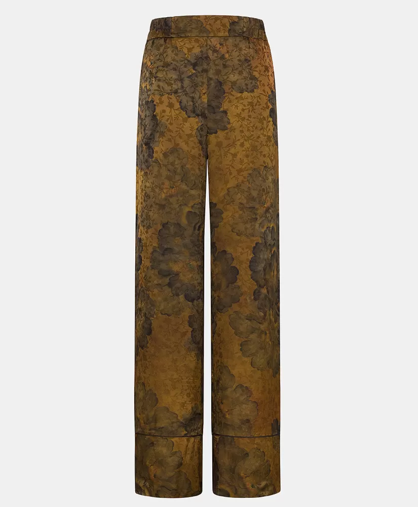 PANTALONI DAIKI IN VISCOSA JACQUARD STAMPATA--Momoni Online