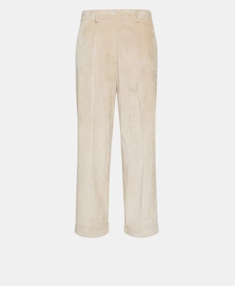 PANTALONI DANGO IN VELLUTO A COSTE STRETCH--Momoni Discount