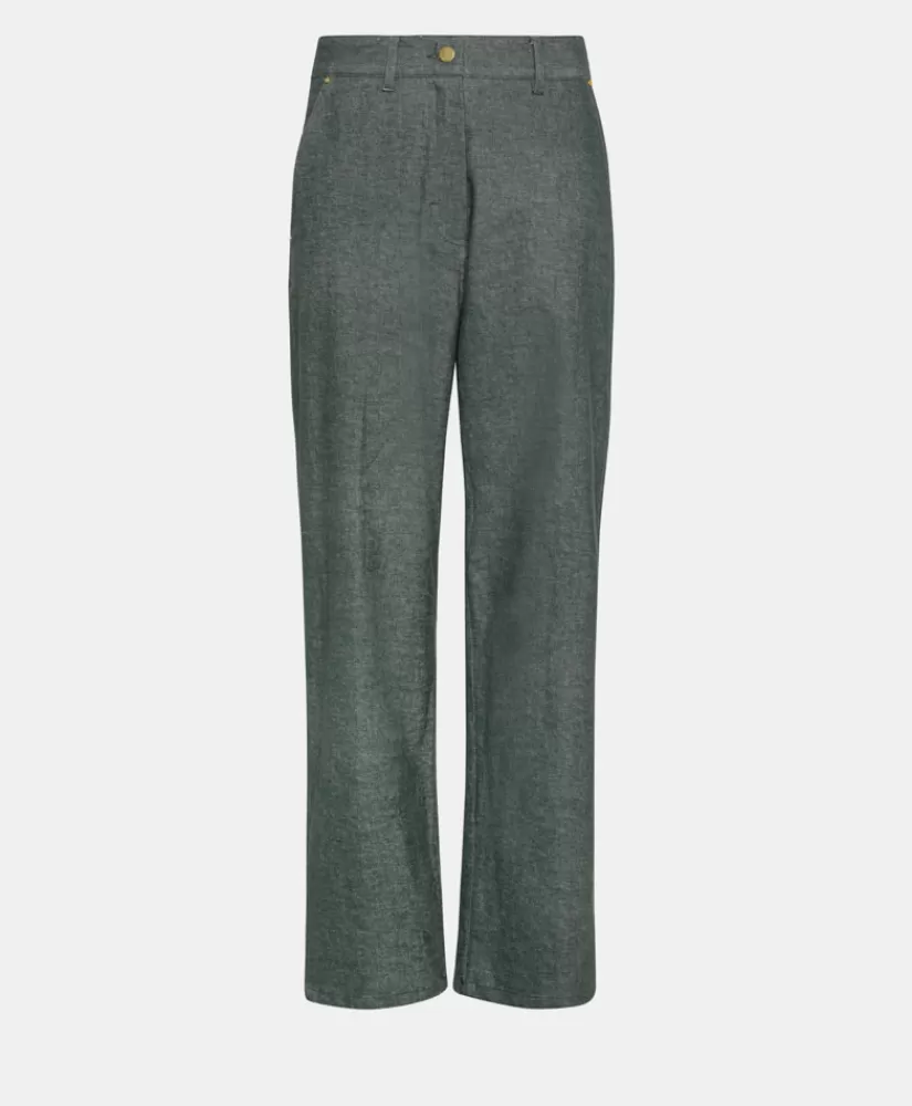 PANTALONI FUCSIA BIS IN DENIM COTONE LANA STRETCH--Momoni New