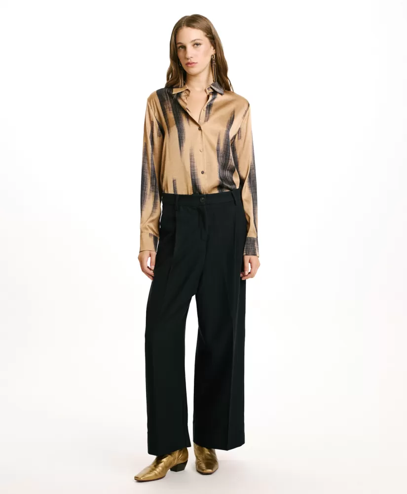 PANTALONI GRECALE BIS IN CHEVRON COTONE LANA--Momoni Shop