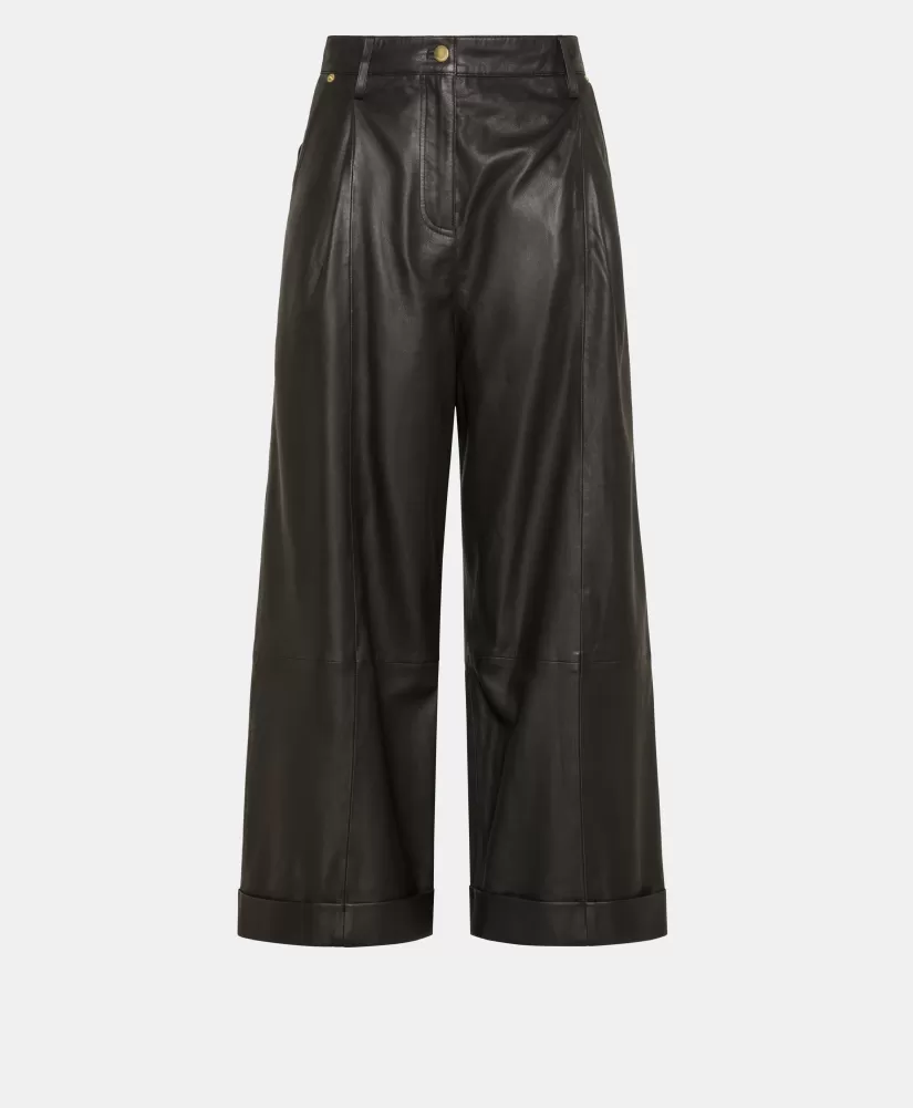 PANTALONI GRECALE IN NAPPA--Momoni Cheap