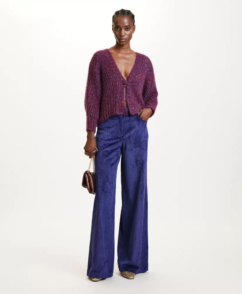 PANTALONI GUSTAVE IN VELLUTO A COSTE STRETCH--Momoni Online