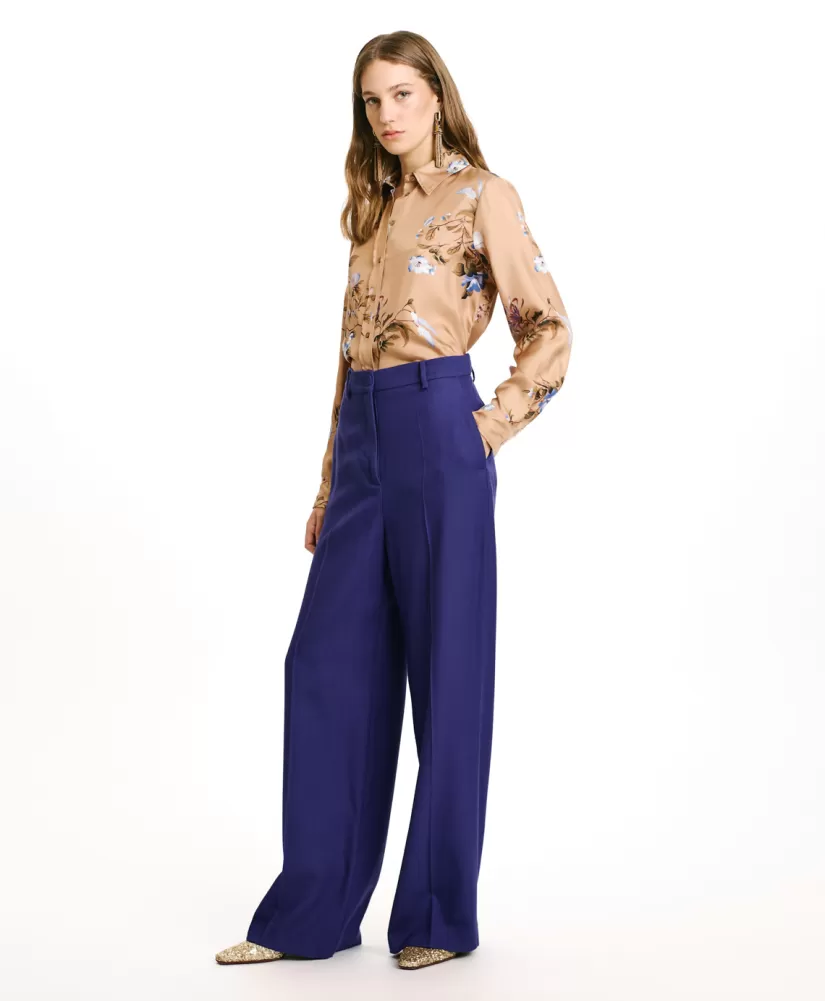 PANTALONI IRUSU IN TWILL DI LANA VISCOSA --Momoni Discount