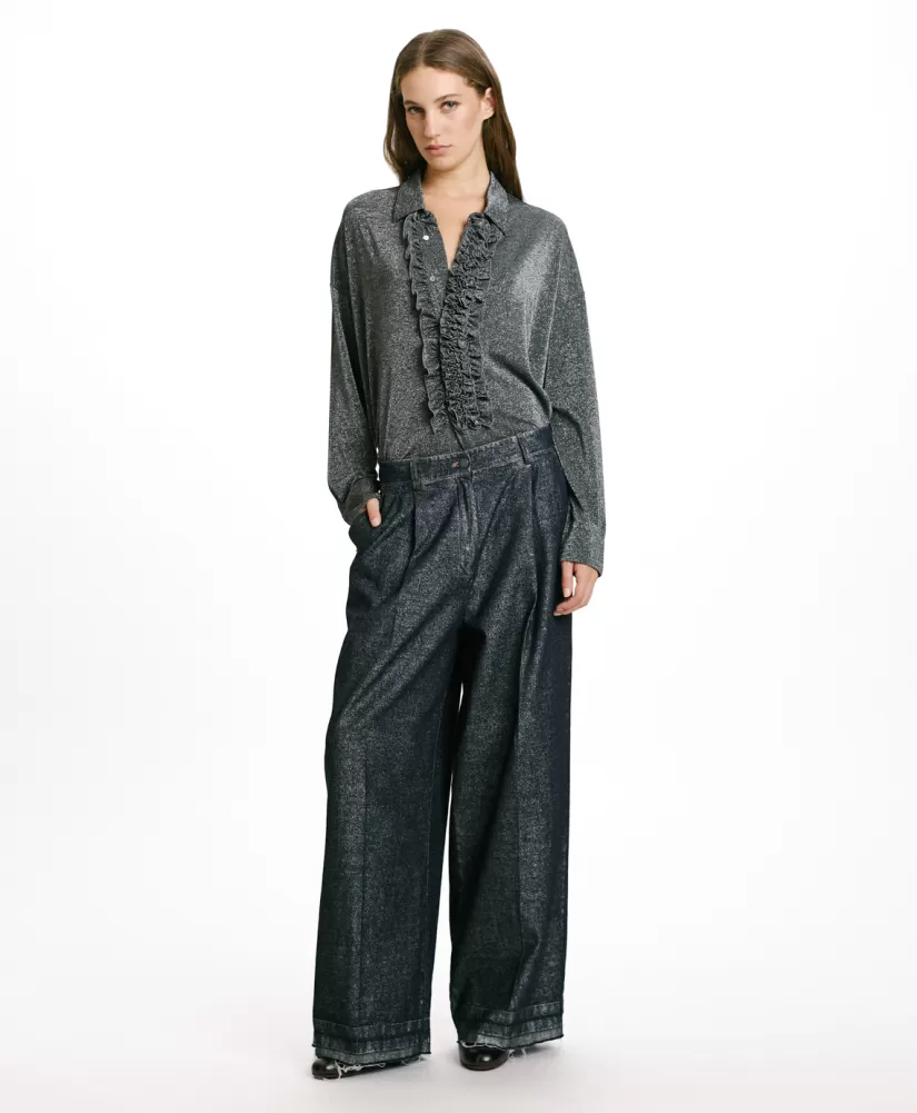 PANTALONI KYOTO IN DENIM LAMINATO--Momoni Store