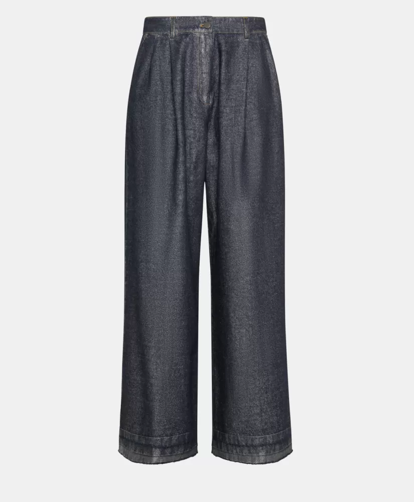 PANTALONI KYOTO IN DENIM LAMINATO--Momoni Store