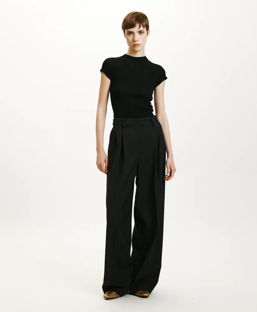 PANTALONI KYOTO IN FRESCO DI LANA BISTRETCH--Momoni Best Sale
