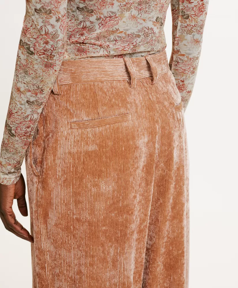 PANTALONI KYOTO IN VELLUTO STRETCH BICOLOR--Momoni Cheap