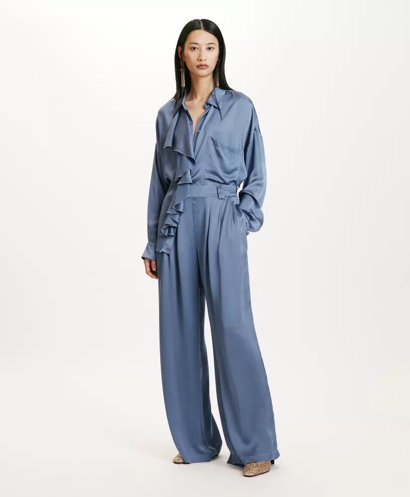PANTALONI LANZAROTE BIS 2 IN SETA LAVATA-CARTA DA ZUCCHERO-Momoni Best Sale