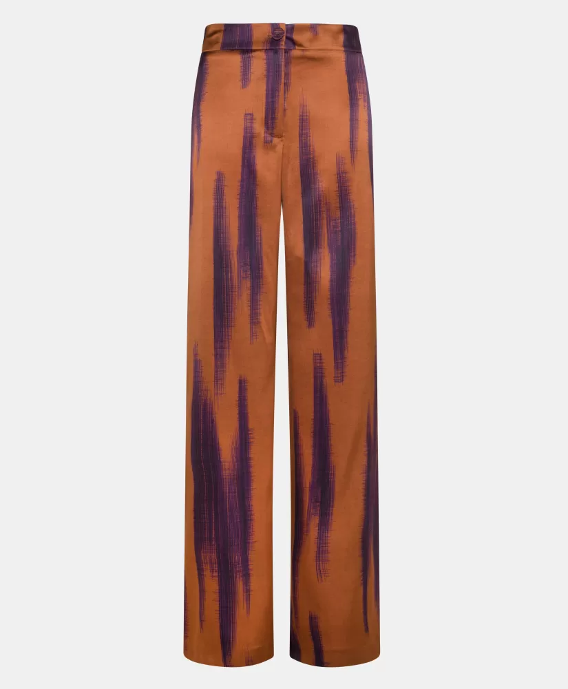 PANTALONI MISAKI IN RASO STRETCH STAMPATO--Momoni Flash Sale