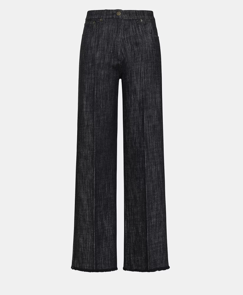 PANTALONI MIYAKO IN DENIM COLOR FERMO--Momoni Shop