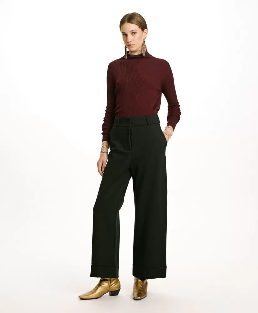PANTALONI MOKAITE IN PUNTO MILANO--Momoni Sale