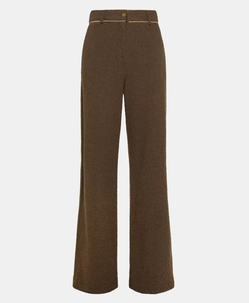 PANTALONI UKIYO IN PIED DE POULE SEERSUCKER-CACAO MULTICOLORE-Momoni Cheap