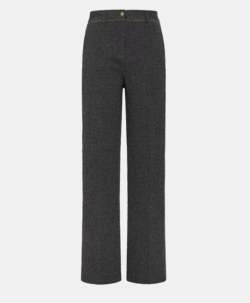 PANTALONI UKIYO IN PIED DE POULE SEERSUCKER--Momoni Best Sale