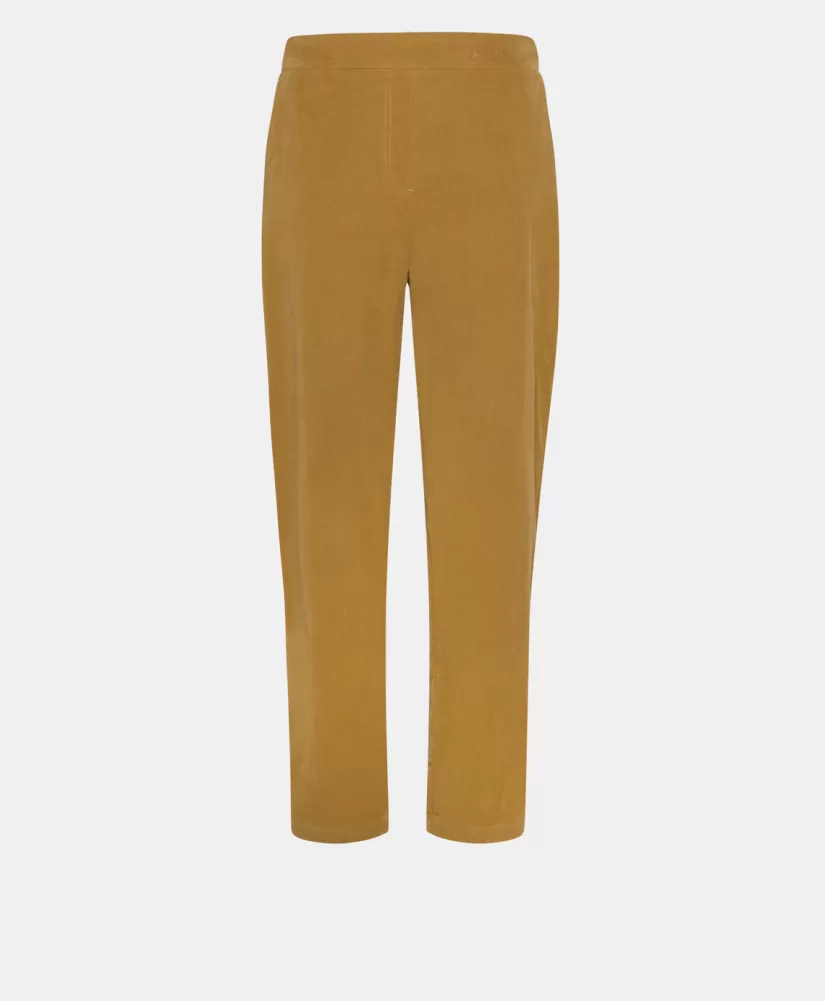 PANTALONI YOKO IN VELLUTO MILLE RIGHE STRETCH--Momoni Online